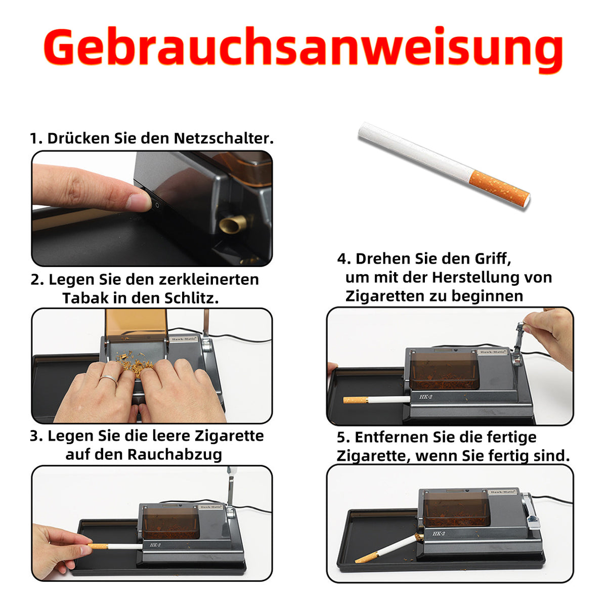 Cigarette Filling Device , 8.0mm/6.5mm Electronic Cigarette Filling Machine with Accessories，Gift for Dad