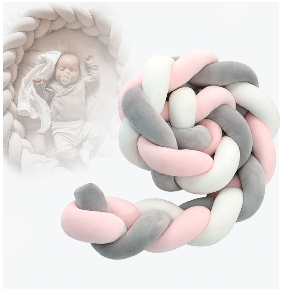 Crib Liner 100cm/150cm/200cm/300cm/400cm Easy To Clean，Machine Washable Crib Liner Padded Used For Pregnant Women And Babies