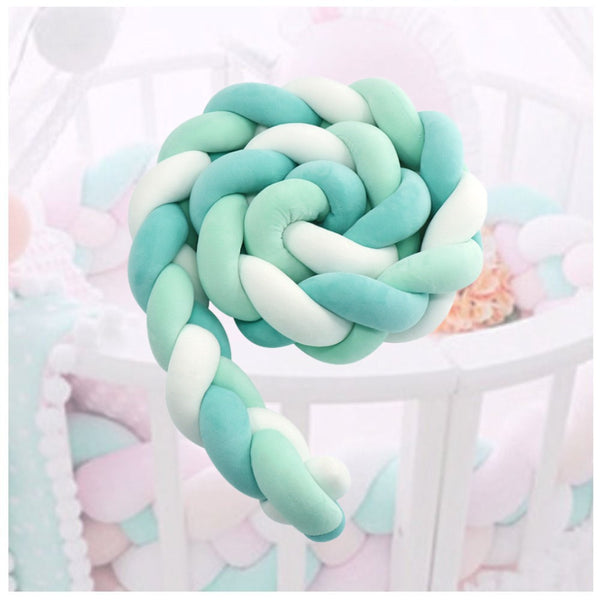 Crib Bumper 100cm/150cm/200cm/300cm/400cm Gentle And Flexible Padded Crib Liner For Use On Cribs And Cradles