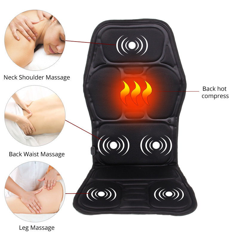 Massagesitzauflage Auto mit Heizfunktion – 9 Vibrationsmotoren, 12V Zigarettenanzünder, ergonomisch
