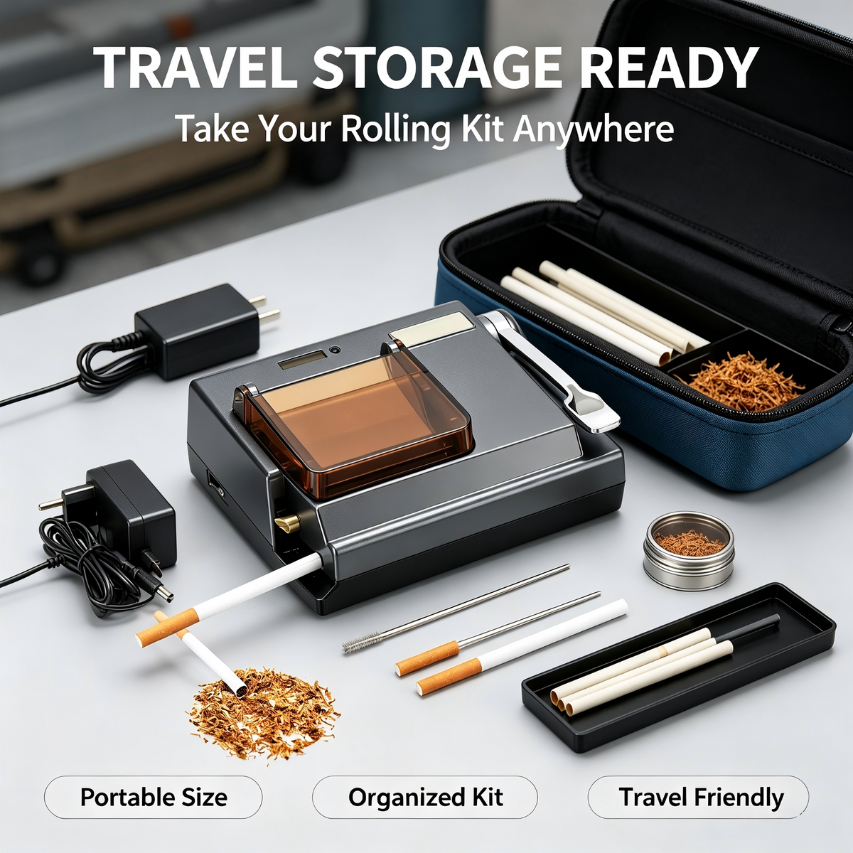 Cigarette Filling Device , 8.0mm/6.5mm Electronic Cigarette Filling Machine with Accessories，Gift for Dad