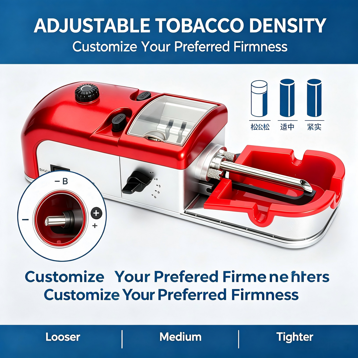 Cigarette Filling Machine , 8.0mm/6.5mm  Stainless Steel Cigarette Rolling Machine Father's Gift