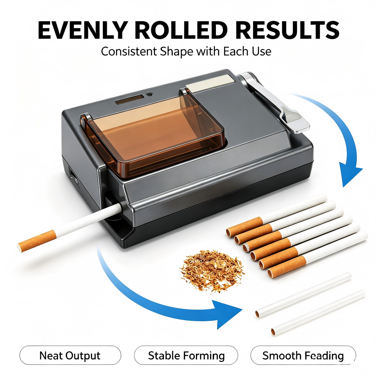Cigarette Filling Device , 8.0mm/6.5mm Electronic Cigarette Filling Machine with Accessories，Gift for Dad
