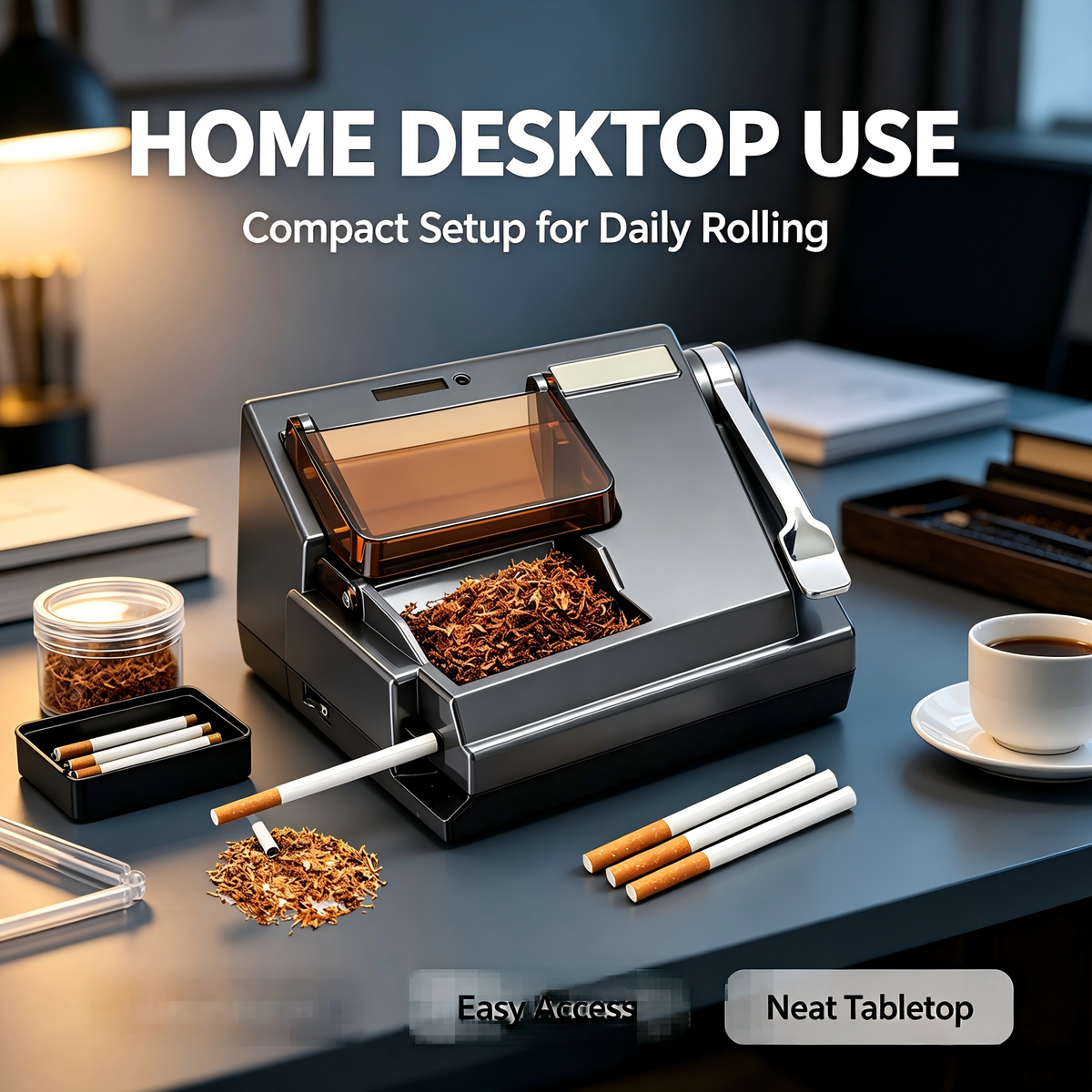 Cigarette Filling Device , 8.0mm/6.5mm Electronic Cigarette Filling Machine with Accessories，Gift for Dad