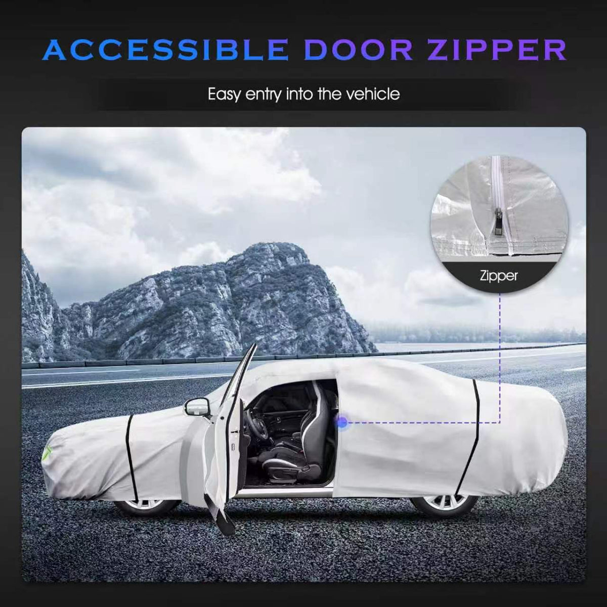 GMC Outdoor Car Cover, Waterproof and UV-Resistant FullFitted Car Cover, with Reflective Strips, Windproof Straps,and Storage Bag
