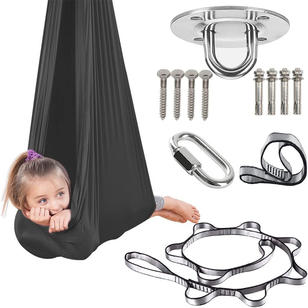 Swing Chair, 360° Rotatable Hardware‑Mounted Indoor Kids Swing, 220 Lbs, Sensory Integration for Autism, ADHD & Asperger’s