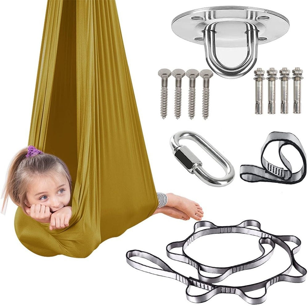 Kids Indoor Swing Chair, 360° Rotatable Hardware‑Mounted, 220 lbs, Sensory Therapy for Autism, ADHD & Asperger