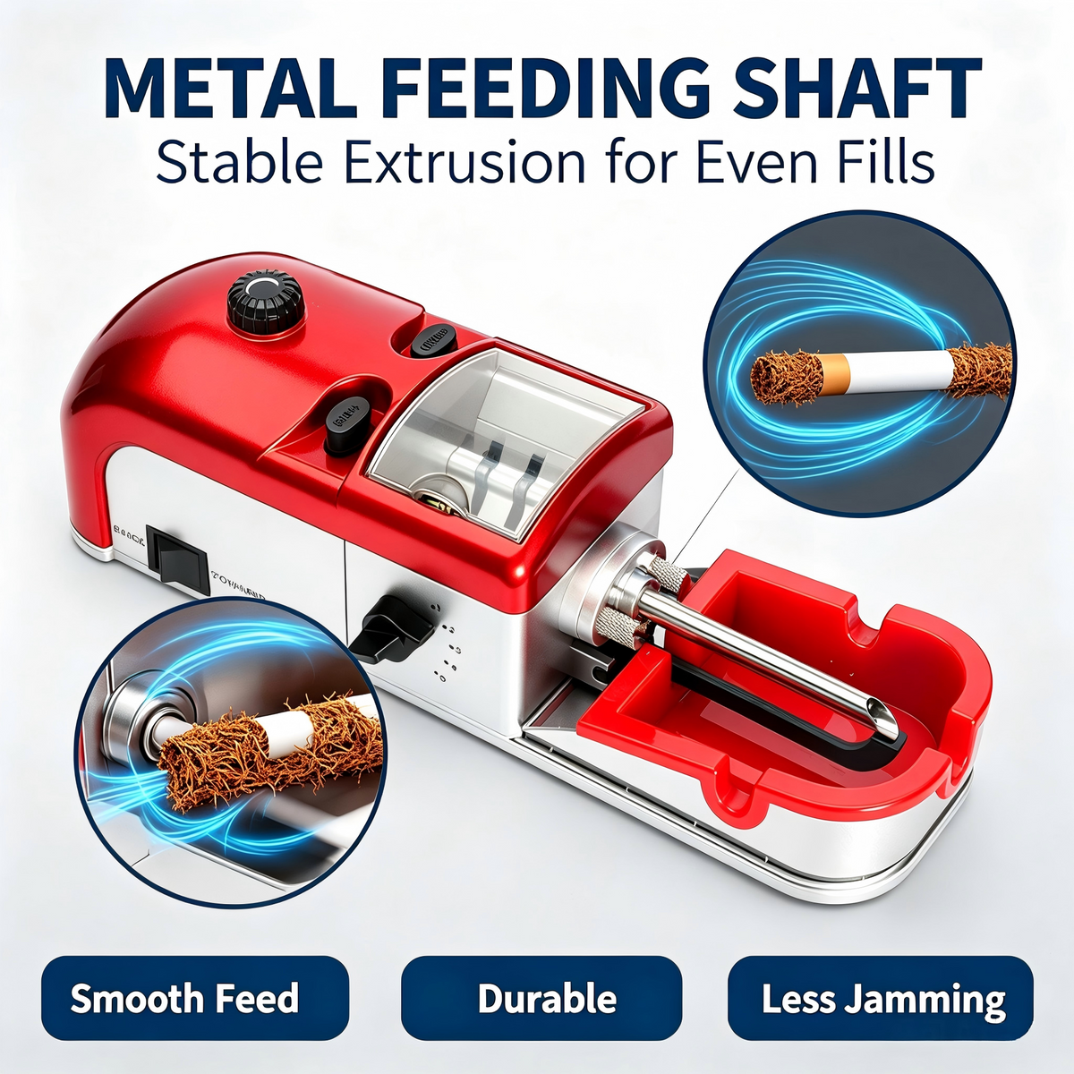 Cigarette Filling Machine , 8.0mm/6.5mm  Stainless Steel Cigarette Rolling Machine Father's Gift