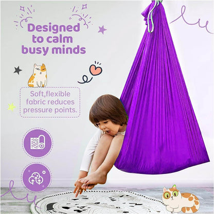 Sensory Swing - With 360° Hardware Indoor Swing For Kids Holds Up To 220lbs For Children With Autism, Adhd, Asperger, Sensory Integration