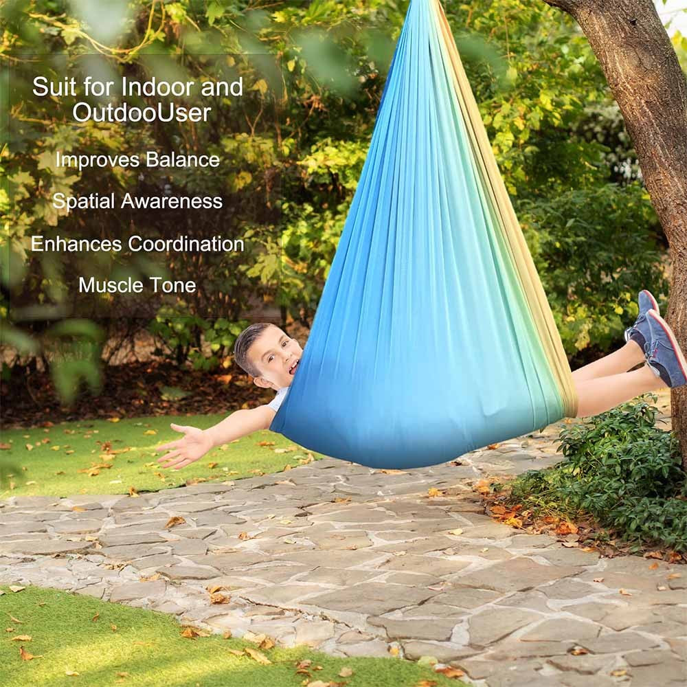 Sensory Swing - With 360° Hardware Indoor Swing For Kids Holds Up To 220lbs For Children With Autism, Adhd, Asperger, Sensory Integration