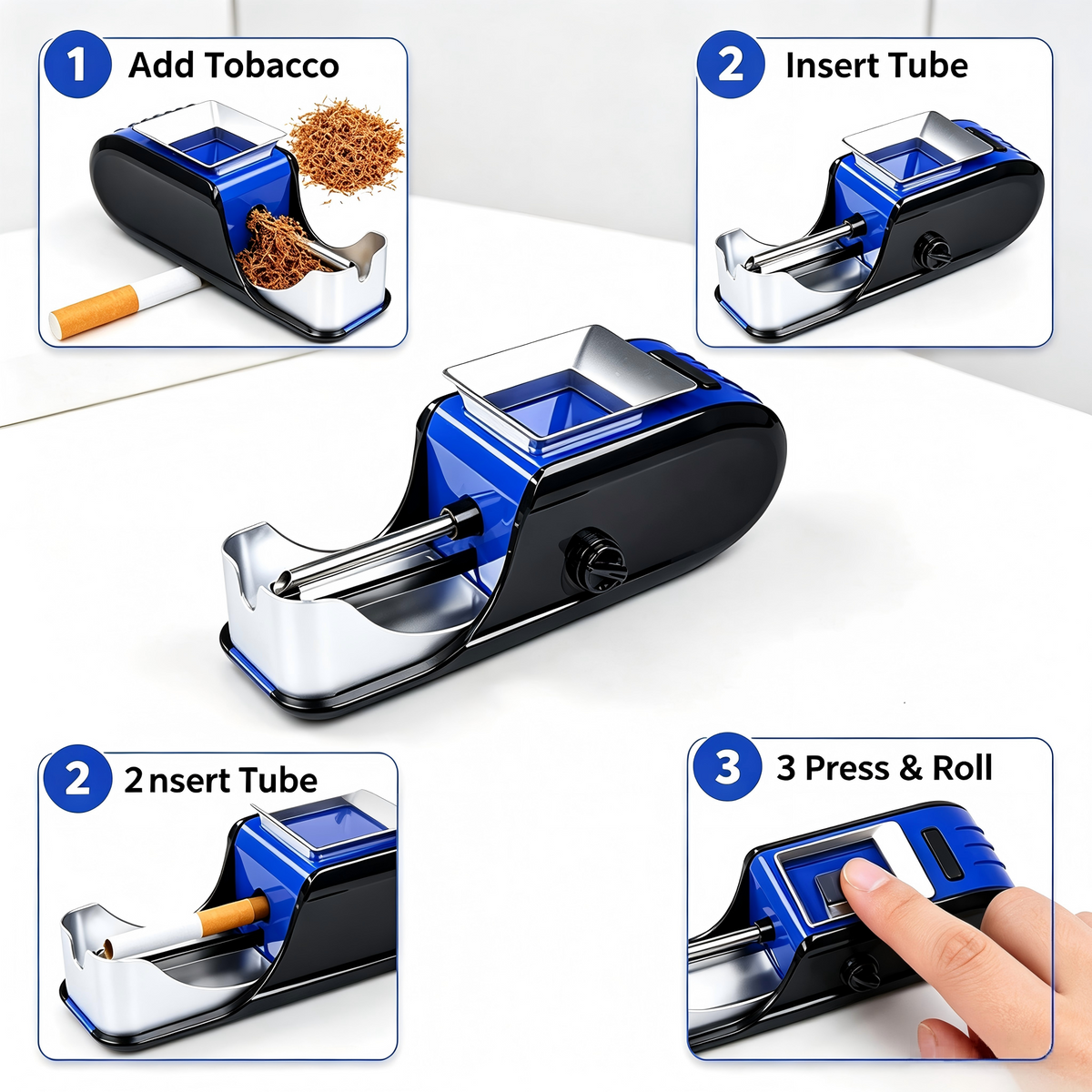 Electric Cigarette Rolling Machine , 8.0mm/6.5mm Induction Counting Tamping Machine Wedding Gifts for Men