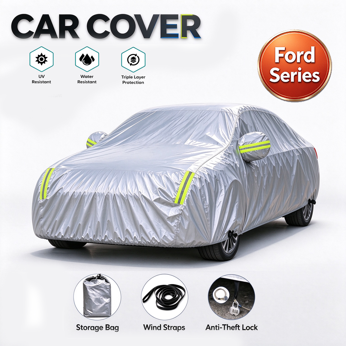 Ford Series Custom Fit Car Cover, Waterproof All WeatherFull Cover, UV & Dust Protection for Ford Vehicles