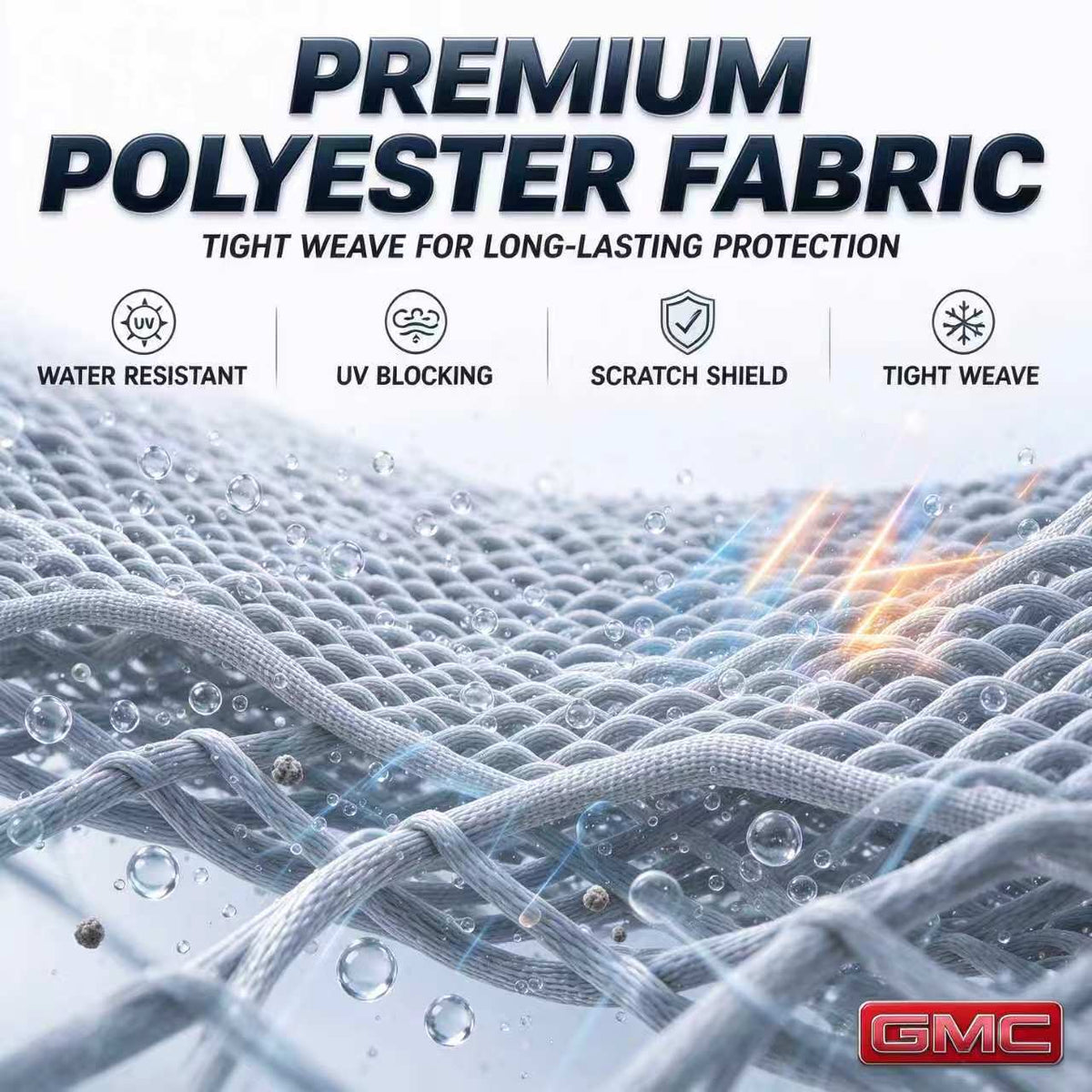 GMC Outdoor Car Cover, Waterproof and UV-Resistant FullFitted Car Cover, with Reflective Strips, Windproof Straps,and Storage Bag